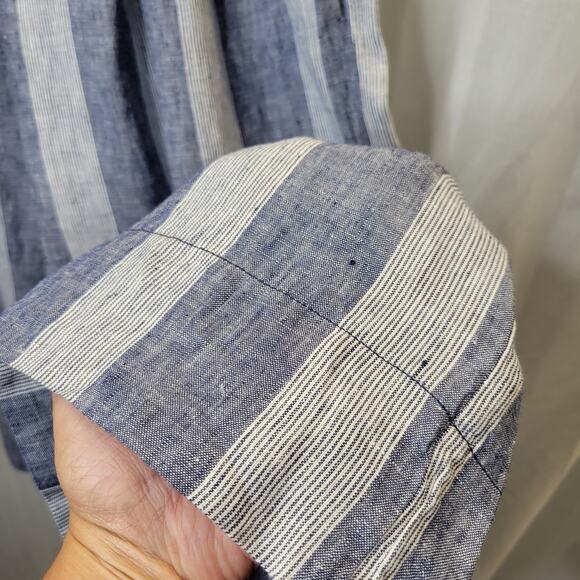 GAP Chambray Stripe Wide Led Crop Linen Pants, 10, NWT - Picture 3 of 11